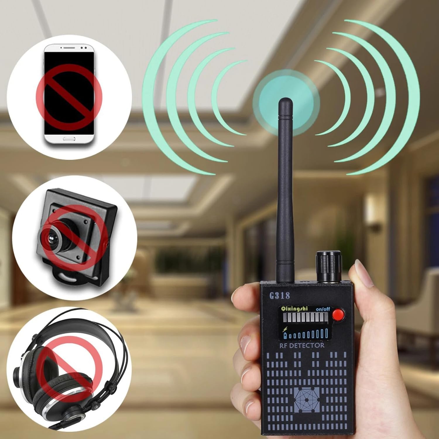 RF Signal Detector Bug Anti-spy Detector G318 Camera GPS Scan GSM Audio Finder