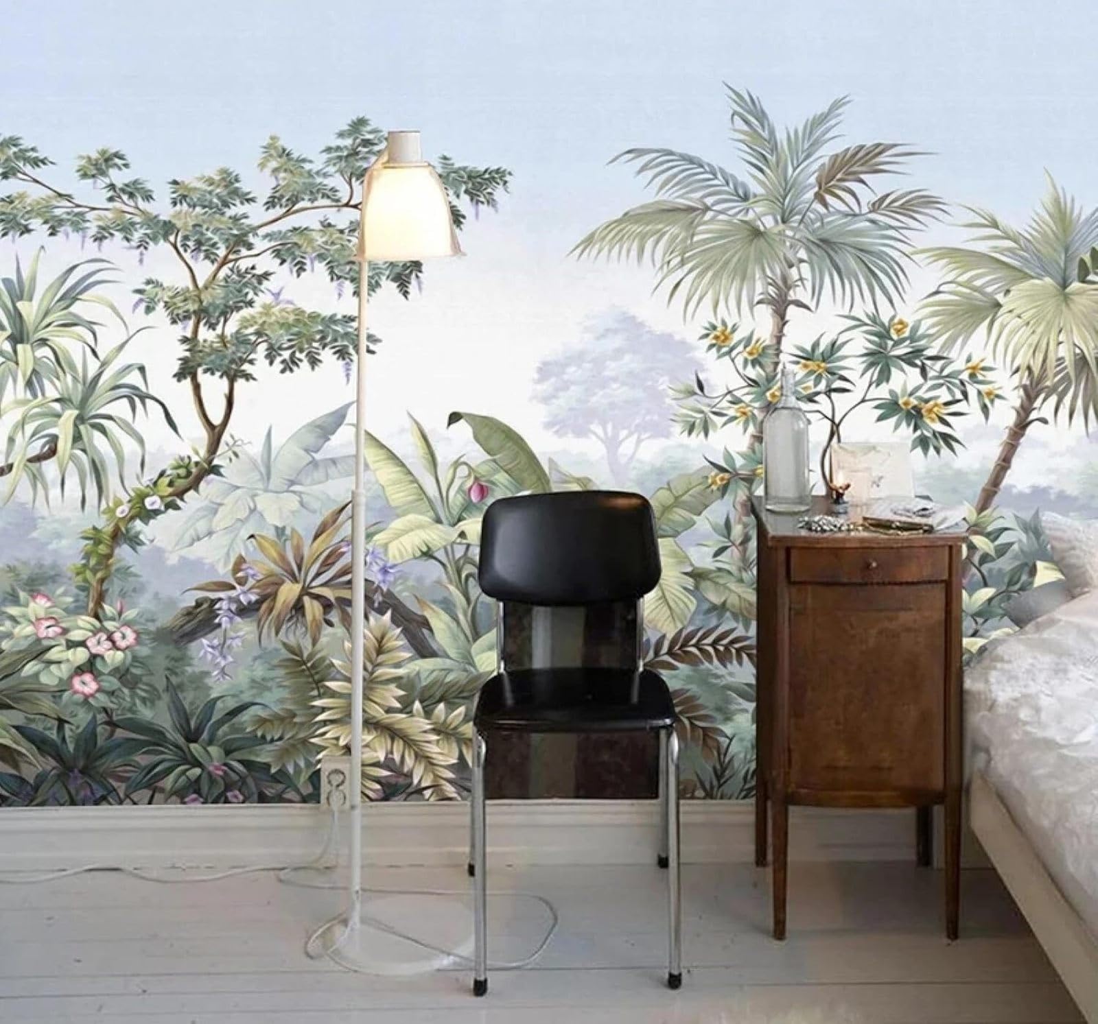 XLMING Vintage Hand Drawn Banana Leaves Coconut Trees Jungle 3D Wallpaper Luxury Home Dining Decor Paste Sofa Living Room The Wall for Bedroom Mural-430cm×300cm
