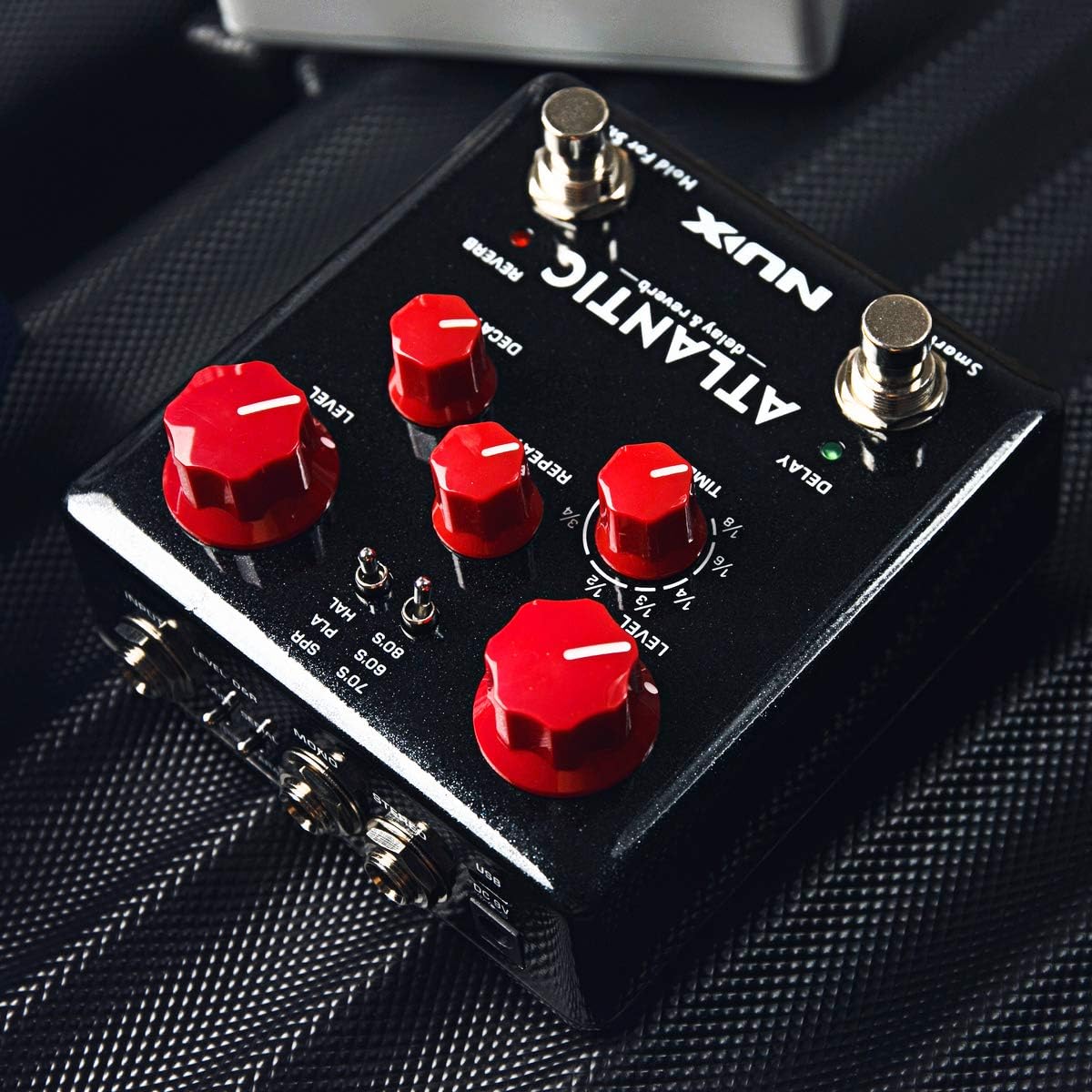 NUX Atlantic Multi Delay and ReverbPedal with Inside Routing, 3 Delay Effects, 3 Reverb Effects, Stereo Output,Input Level Toggle Switch,Routing Toggle switch