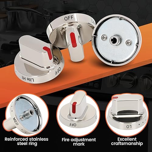 Miniatura 6 de 5 pomos de estufa DG64-00472A / DG64-00347A compatibles con pomos de estufa Samsung DG64-00473A, DG64-00347B Perilla de estufa, reemplaza a