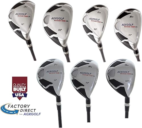 Miniatura 6 de AGX Tour XS Juego completo de planchas híbridas para hombre, acero inoxidable 3-9, edición de grafito, senior, regular o rígido Cadete, longitud