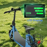 Vista 16 de SEHOMY Folding Electric Scooter with Seat for Adults, 15.5MPH, 20-Mile Range, 36V Battery, 12" Pneumatic Tire, Portable 450W Electric Scooters