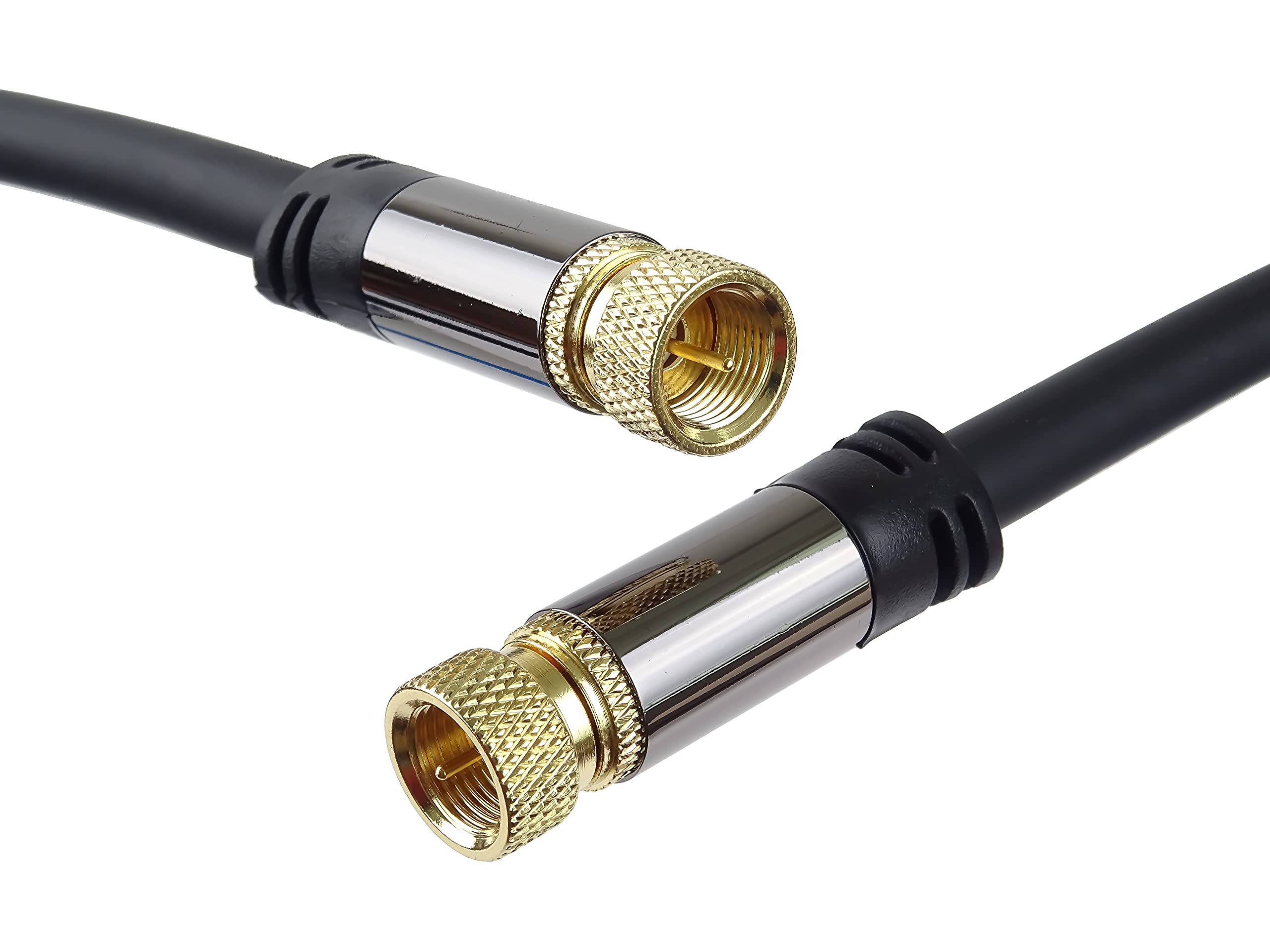 PremiumCord Satellite Antenna HQ Cable F-Connector to F-Connector (135 dB), 4x Shielded, Metal Connector, Length 5 m - Image 3