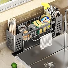 Kitchen Caddy Sink Caddy - Kitchen Storage and Storage Versatile Kitchen Sink Organizer & Sink Sponge Holder Removable Rag Rack for Kitchen Storage Grey, Big