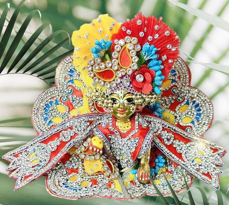 Image of Partish Laddu Gopal Heavy Janamashtmi Dress Size 6 l Ladoo Gopal Dress l Kanha Ji Poshak Size 1 2 4 5 6 (BB)