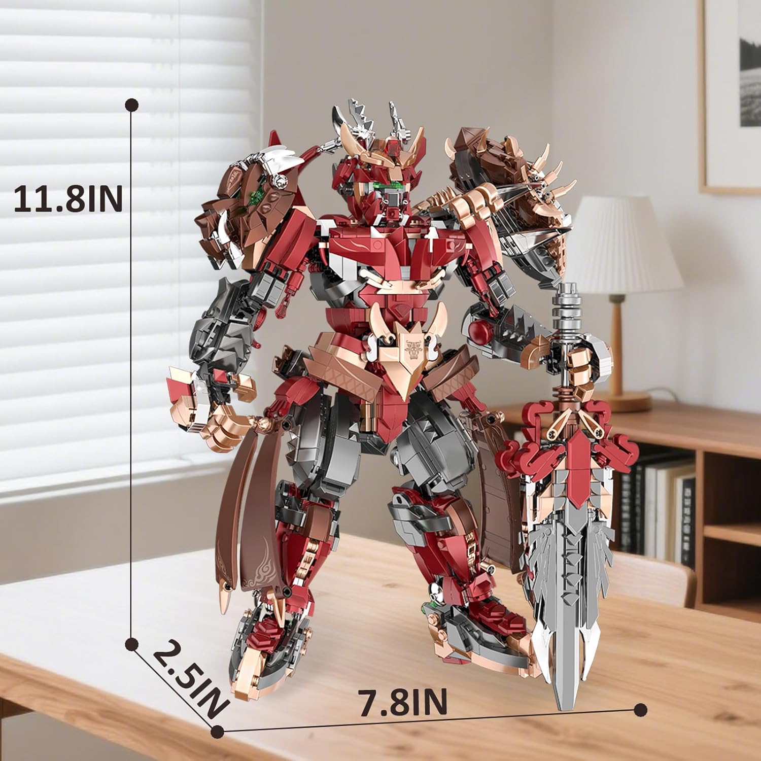 Hero Mech Robot Building Sets for Adults,China Mythical Hero Xiang Yu Building Blocks Toys,Collectible Display Model for Home Office Decor,Gifts for Men Ages 15+(1650PCS)