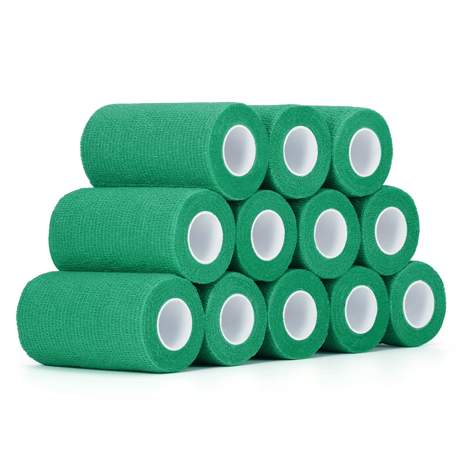 12 Roll Selbstklebender Verband 10cm Kohäsive Bandage Selbsthaftende Haftbandage Verband Elastische Binde für Finger, Hand Cohesive Bandage Fixierverband Pet Vet Wrap für Pferd Dog Bandagen