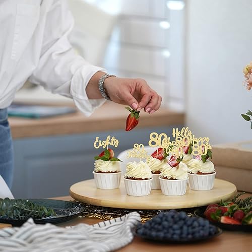 Miniatura 37 de 36 piezas de decoración para cupcakes de 10º cumpleaños con purpurina negra Hello 10 Ten Cupcake Picks Sweet 10 Double Digits Cake Decor for 10th