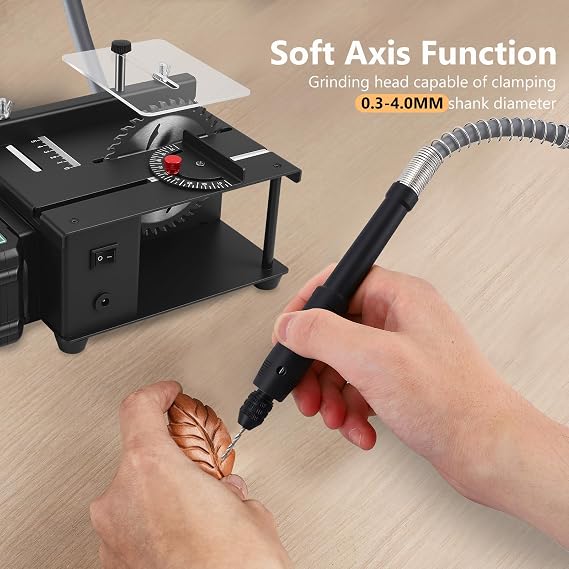 Mini Multi-Functional Table Saw, Mini Table Saw Cordless for Hobby Craft, 200W Portable Electric Tabletop Saws, 0°-90° Angle Adjustable, 35mm Cut Depth, for Wood Plastic Acrylic Cutting