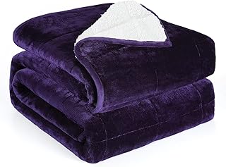Alomidds Gewichtete Decke, Queen-Size-Größe, 152,4 x 203,2 cm, gewichtete Decke für Erwachsene, mit weichem Plüsch-Fleece, flauschige, dicke, warme Sherpa und gemütliche, schwere Flanelldecke für