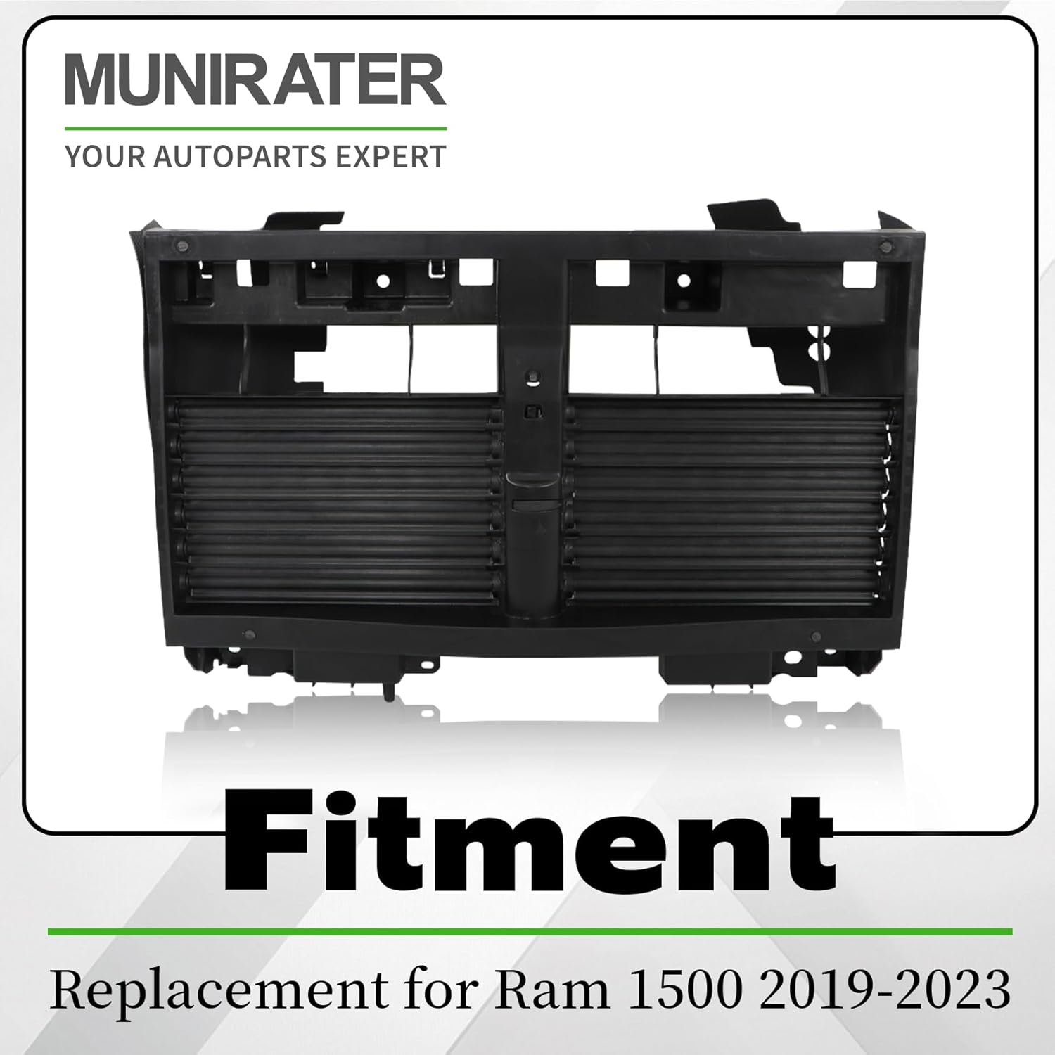 munirater Active Grille Shutter with Actuator Motor Replacement for R-am 1500 2019-2024 Replacement for 68405073AD