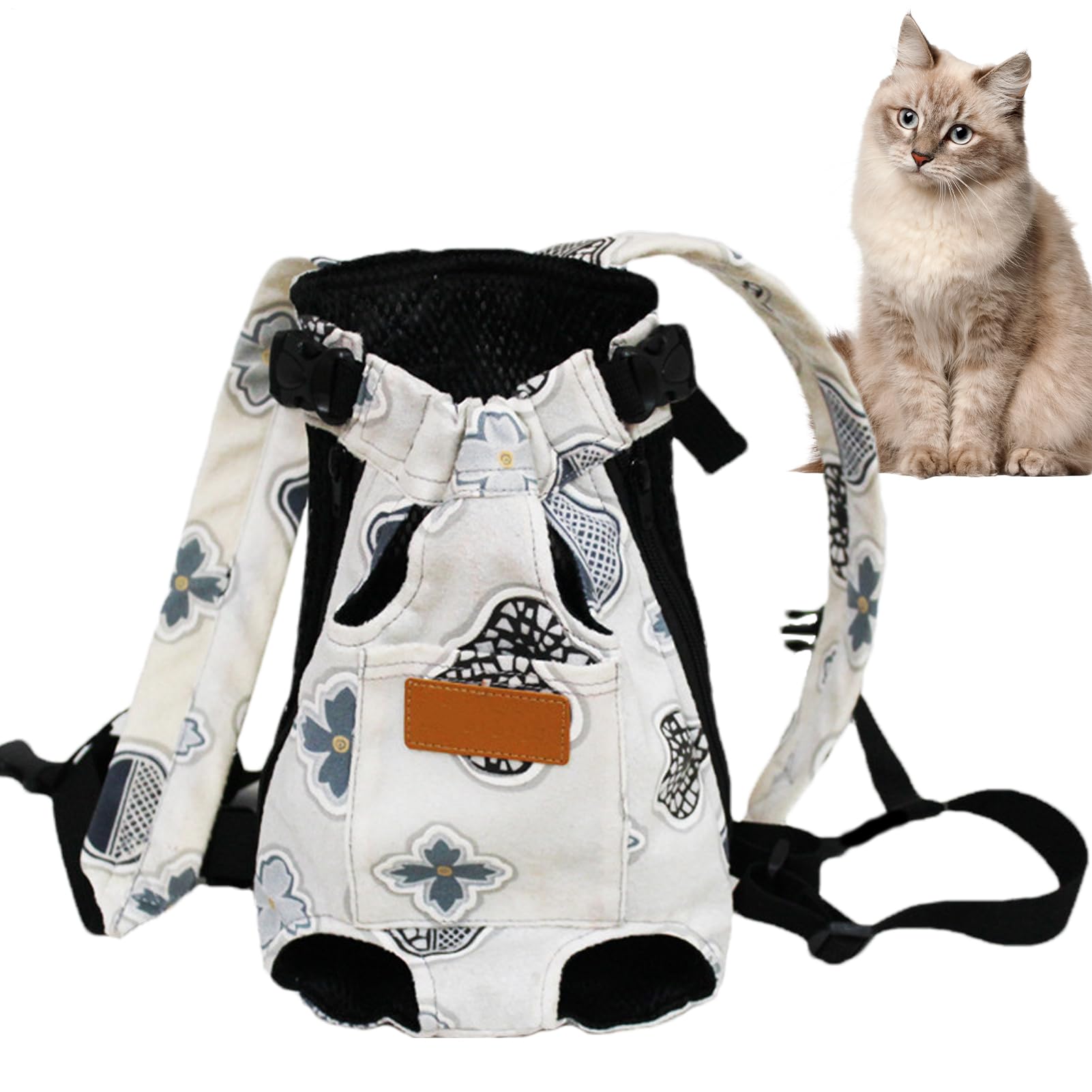 Katzentransporttasche für Hunde, atmungsaktive Tragetasche für Kätzchen mit breiten Schultergurten, Mehrzweck-Rucksack für Hunde mit Verriegelung
