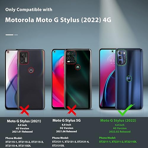Miniatura 2 de BNIUT Funda para Motorola Moto G-Stylus 2022 funda protectora de doble capa resistente para teléfono celular, a prueba de golpes, con parte trasera