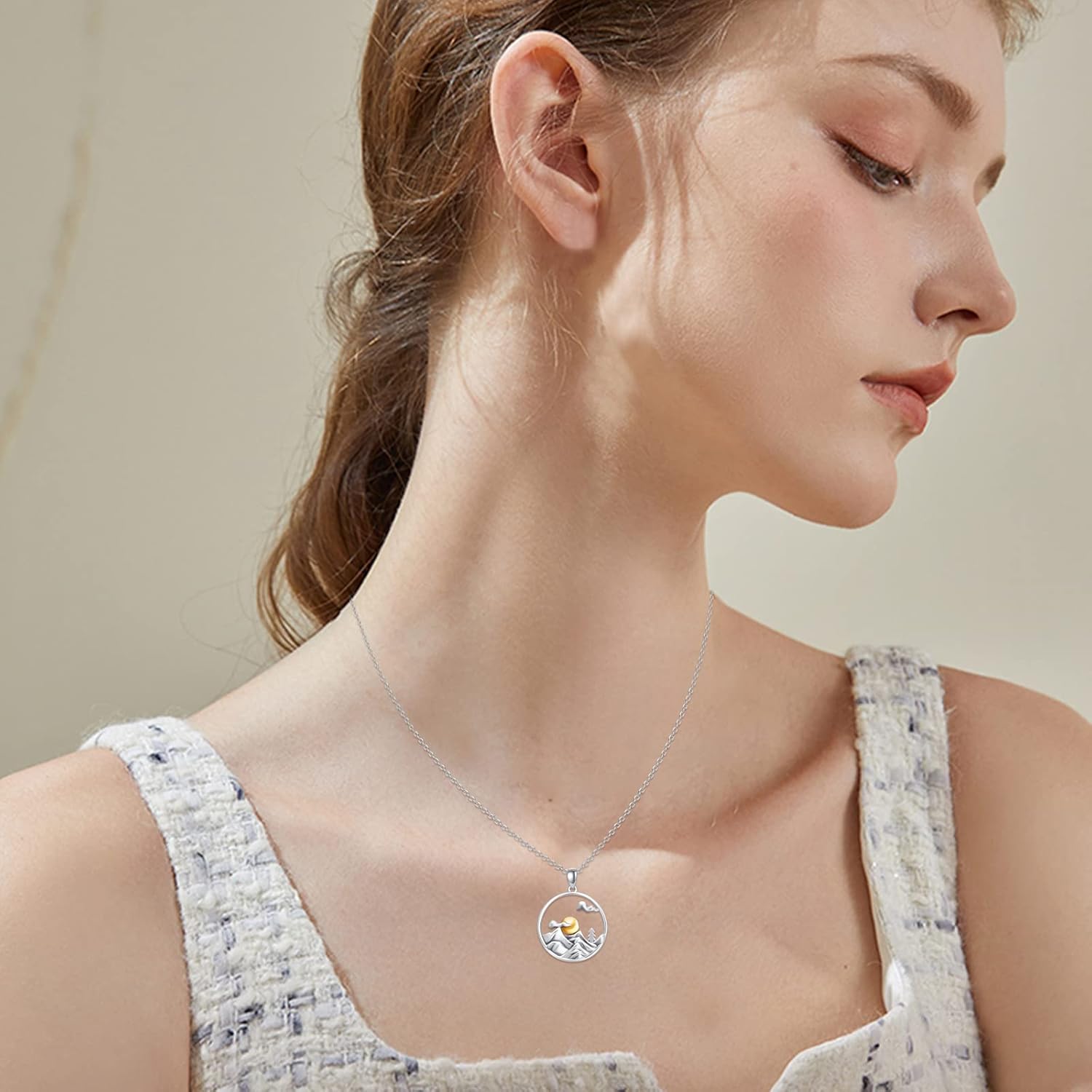 CUOKA MIRACLE Mountain Necklace For Women Men S925 Sterling Silver Mountain Necklaces Nature Mountain Necklaces Mountain Jewelry Gifts For Hikers Climbers Nature Lover - Image 4