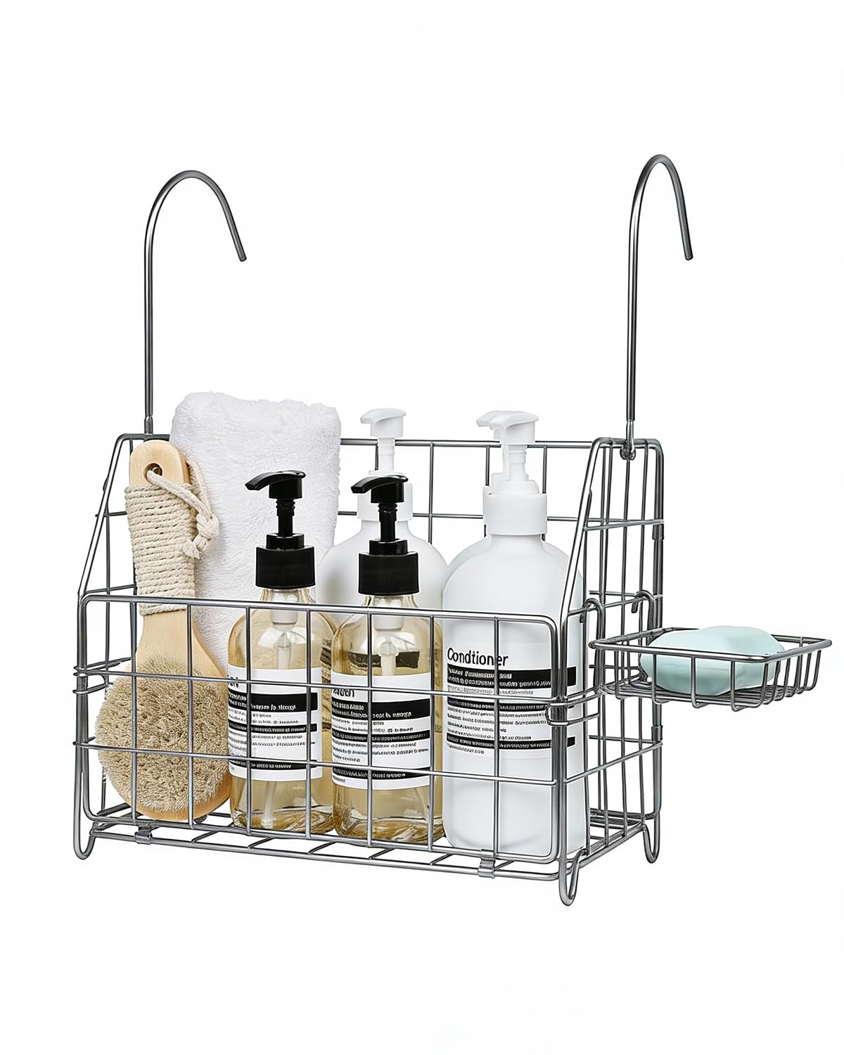 Large Rustproof Shower Caddy Hanging 304 Stainless Steel Hanging Shower Organizer Basket for Bathroom Bathtub Over the Rod