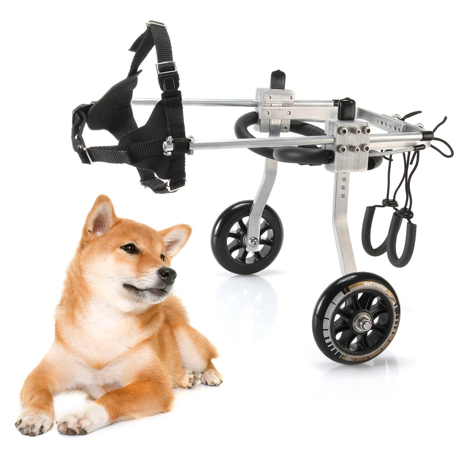 Silla de ruedas para mascotas con discapacidad: carrito ajustable para patas traseras de 1-20 kg