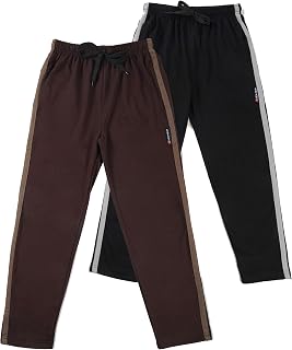 Sayama Set of 2 Cotton Blend Striped Stylish Kids Lower and Regular Fit Track Pants for Boys and Girls Price In India