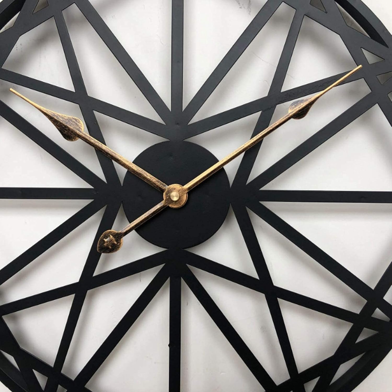 Outdoor Garden Wall Clock, 16 Inch Large Metal Wrought Iron Garden Clock No Digital Design Open Face Waterproof Outdoor Clock Outside Clock Decoration for Indoor Outdoor