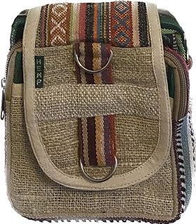 Karma Handicrafts Hippie Eco Friendly THC Free Multicolor Hemp BAG Passport Side PURSE Nepal KB4