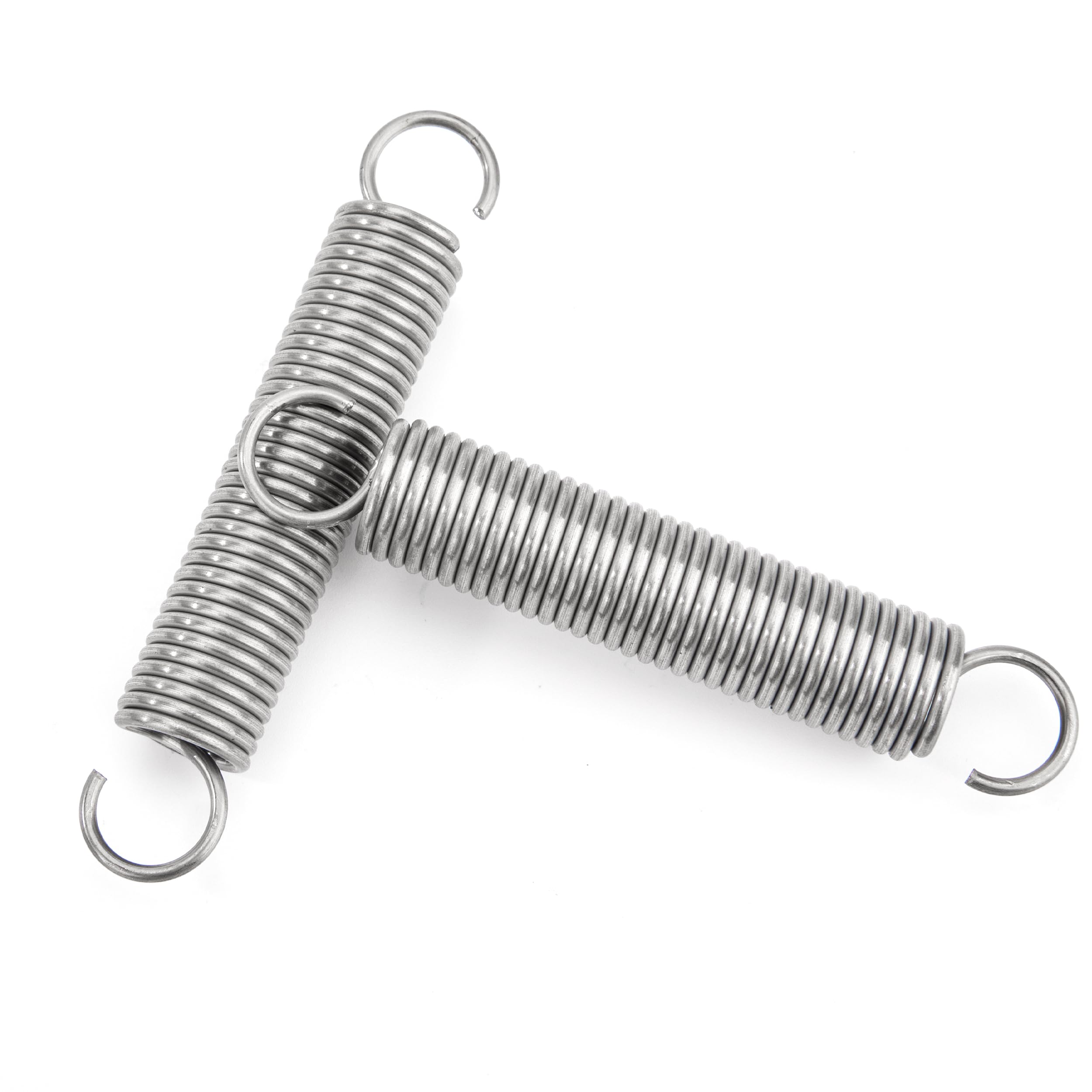 Sprężyny naciągowe 90 mm sprężyna ciągnąca podwójny hak ze stali nierdzewnej średnica drutu 1,9 mm średnica zewnętrzna 16 mm ciągnięcie 7,20 kg 2 sztuki