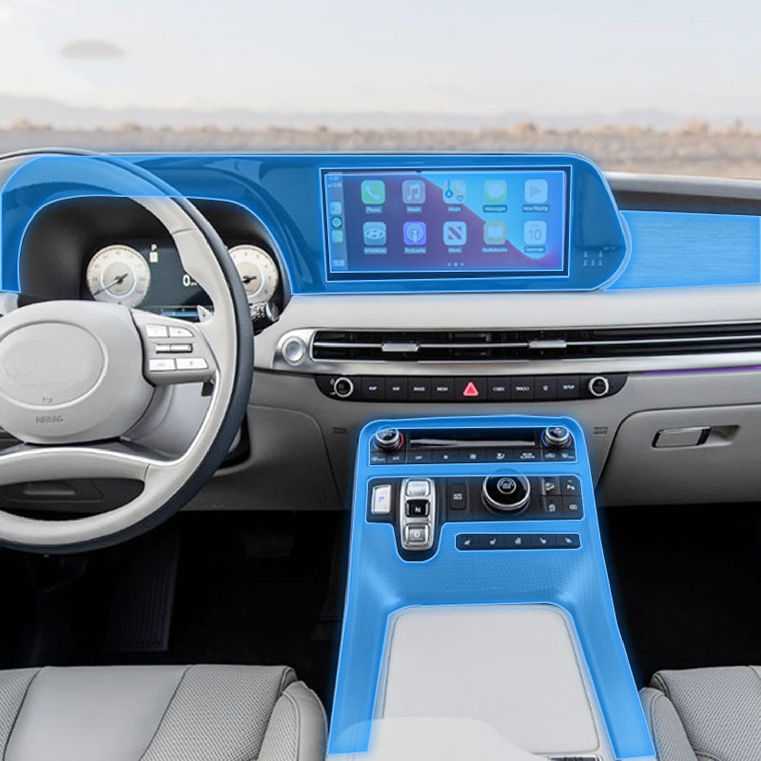 LAVIYE Car Interior Center Console Transparent TPU Protective Film Anti-Scratch Repair Film Accessories,for Hyundai Palisade 2022-2023