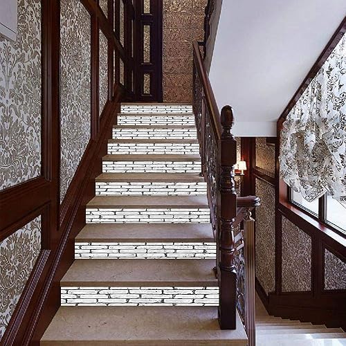 Miniatura 6 de Calcomanías 3D para escaleras, autoadhesivas, impermeables, autoadhesivas, papel tapiz de vinilo para escaleras, mural para decoración del hogar,
