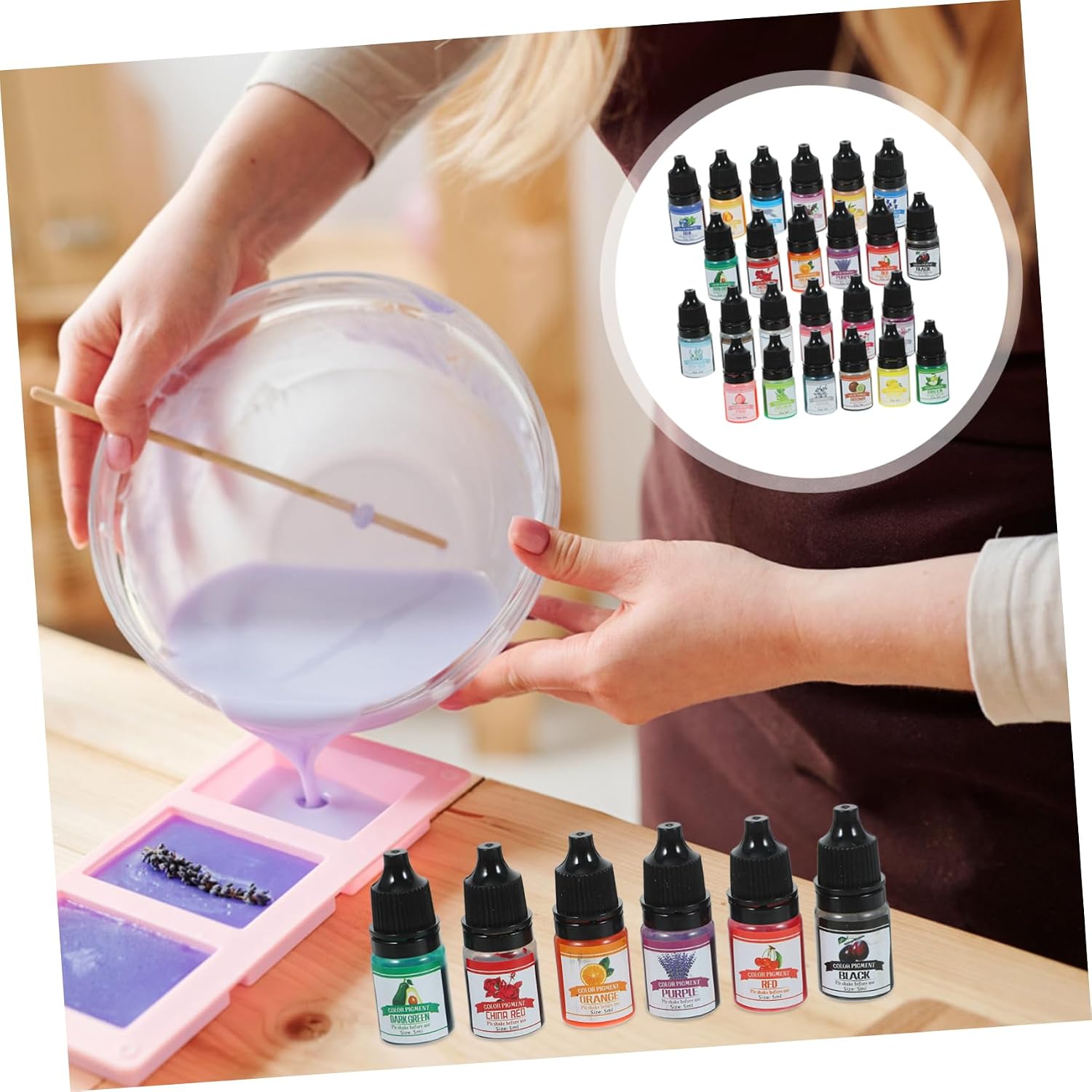 Epoxy Resin Diffusion Pigment Colorants for Candle Making of Liquid Colorants for Scented Candles and Soap Crafting Easy to Use and Safe for Handmade Projects