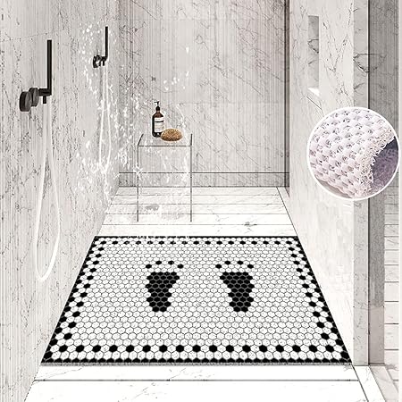 Surwin Duschmatte Rutschfest - Weiche PVC Luffa Matte 80x120cm Kreis
