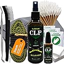 Bore Cleaner CLP Oil Needle+Spray,Gun Cleaning Kit for 12Ga / 5.56 / 9mm Gun Cleaning Snake,Gun Cleaning Supplies with Gun Cleaning Patches,6'' Gun Cleaning Swabs,Gun Brushes,Picks,Jag,Tip