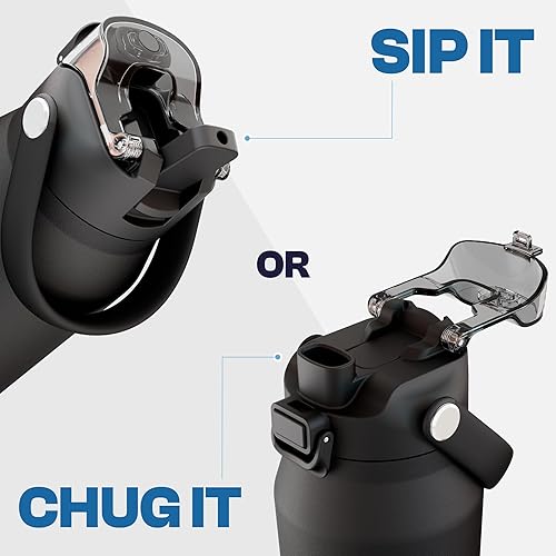 Miniatura 2 de Frost Buddy - Botella de agua con aislamiento de 32 oz con pajilla y tapa, de acero inoxidable, a prueba de fugas, frío durante 24 horas, a prueba