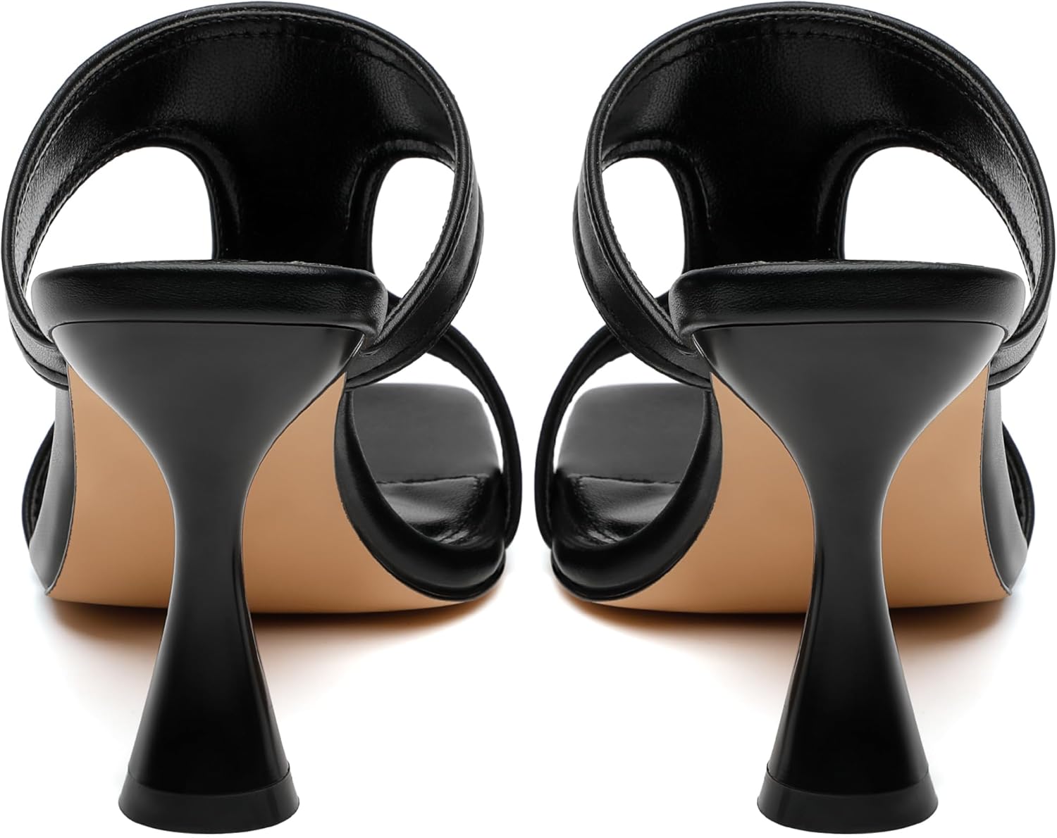 WAYDERNS Women's Square Open Toe Heeled Sandals Cut out Slip on Heels for Women Cup Shape Heel Mules Sandals 3.5 Inch High Heel Slides Sandals for Prom, Evening, Party, Daily Wear - Image 6