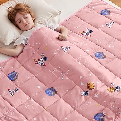 Miniatura 27 de anfie Manta con peso para niños (36"x48" 5 libras), manta con peso de enfriamiento para dormir, manta transpirable tamaño throw con cuentas de Gris