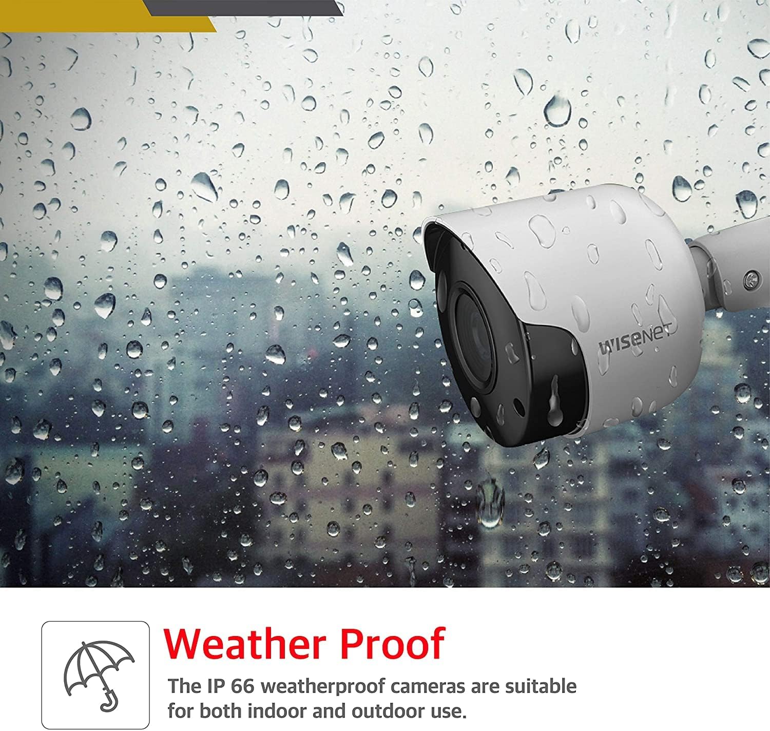 Wisenet SDC-89445BF/89447BF 5MP CCTV Surveillance Weatherproof Bullet Security Camera 82ft 3.6mm Lens 104° Wide Angle Compatible with SDH-B84045BF; SDH-C84085BF; SDH-C85127