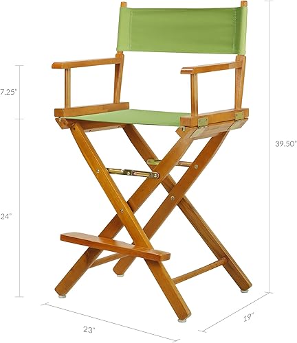 Miniatura 2 de Casual Home 220-05/021-72 - Silla de director de 24 in, marco roble miel, lona verde lima, altura de mostrador