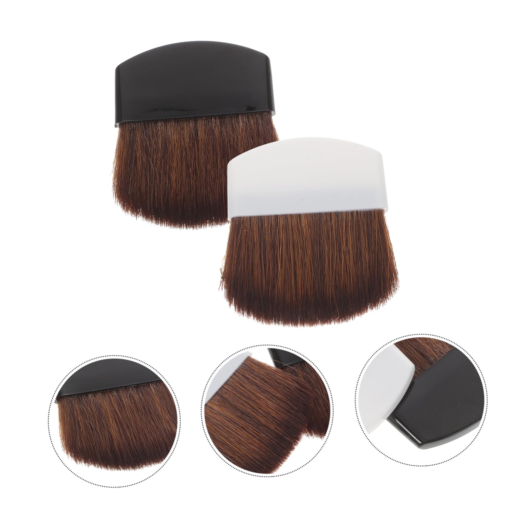 Brocha de Maquillaje Portátil para Rubor, Base, 2 Piezas