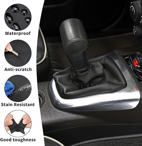 Miniatura 3 de KBH Funda para palanca de cambios de automóvil para Hummer H3 2005 2006 2007 2008 2009 2010 2011, tapicería de cuero de vinilo, repuesto de piel