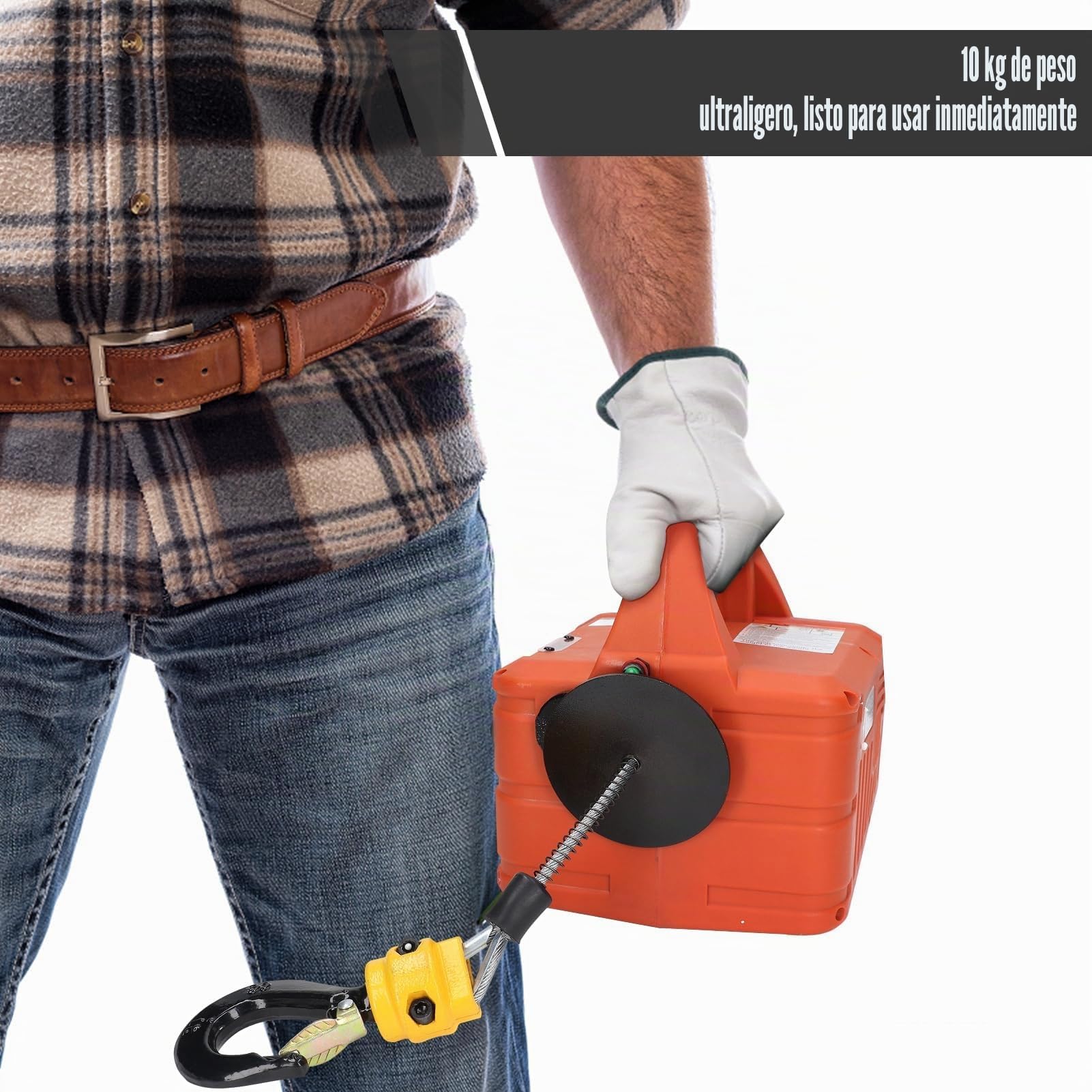 Polipasto Eléctrico de Cable con Control Remoto, 500 Kg de Capacidad, 7,6 M Altura de Elevación, 1500W, Cabrestante con Protección contra Sobrecarga