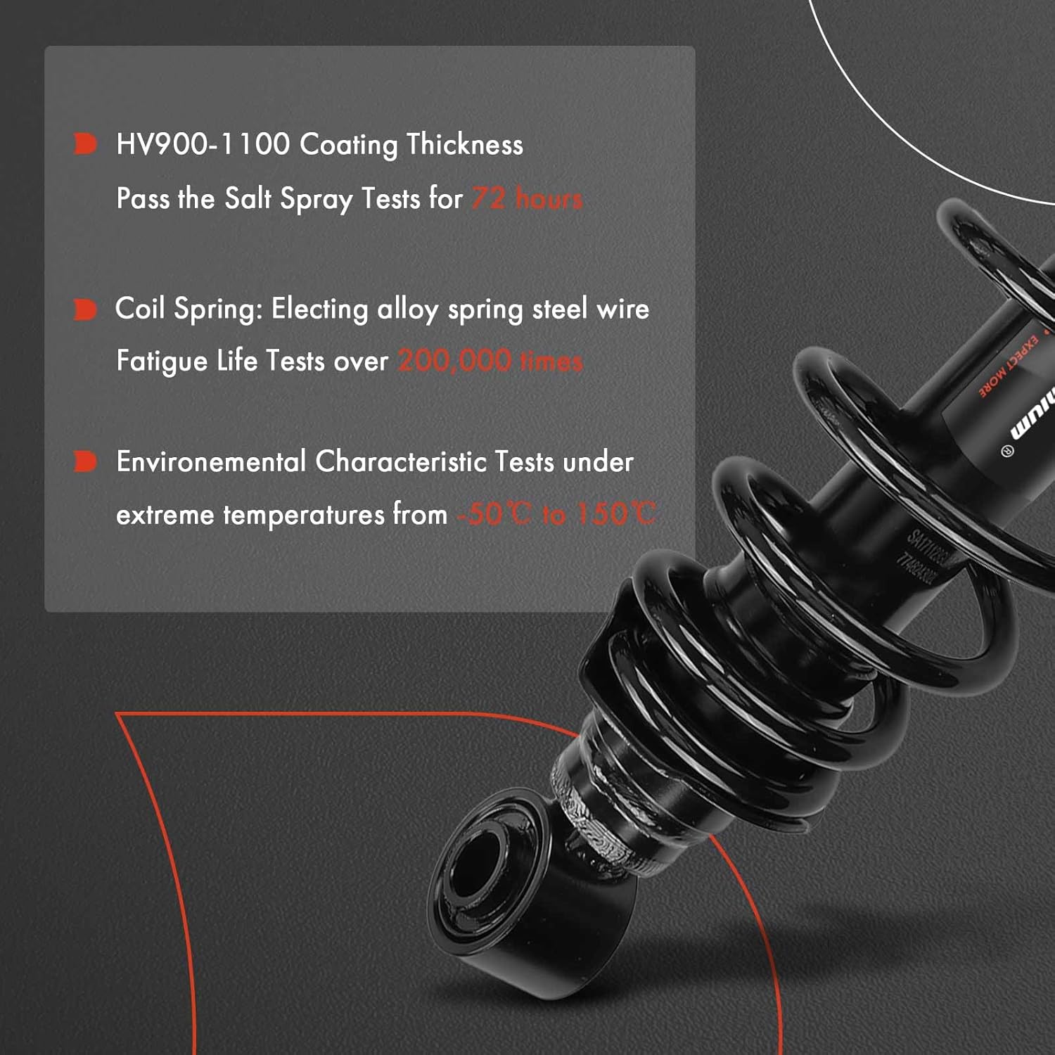 A-Premium Rear Complete Struts Compatible with Mazda RX-8 [Coupe] 2004-2008 - 2x Replacement Suspension Shock Absorber with Coil Spring Assembly