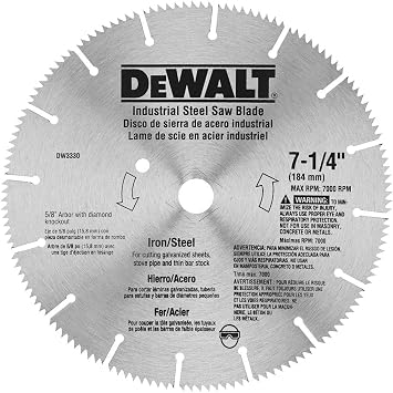 DEWALT Circular Saw Blade, 7 1/4 Inch, 16 Tooth, Metal Cutting DW3330