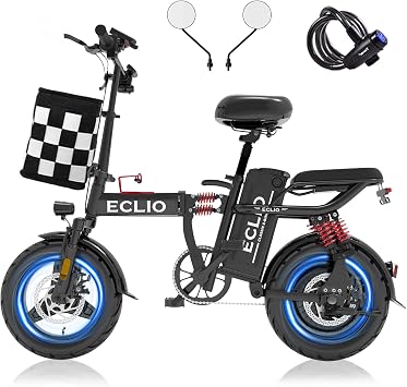 DDC SPORT Folding Electric Bike for Adults, Peak 800W Motor 25MPH, 48V 14Ah Removable Battery 35-55Miles Ebike,14 Lightweight & Portable Adults Electric Bicycles for Men/Women/Teens