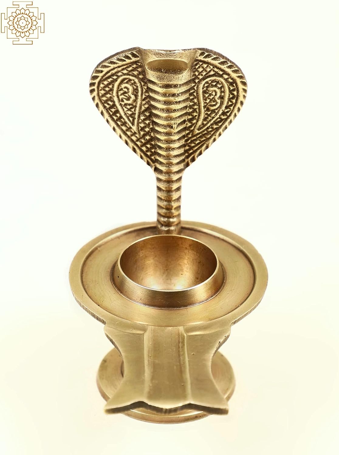 Exotic India 4" Small Brass Shivling Stand - Brass