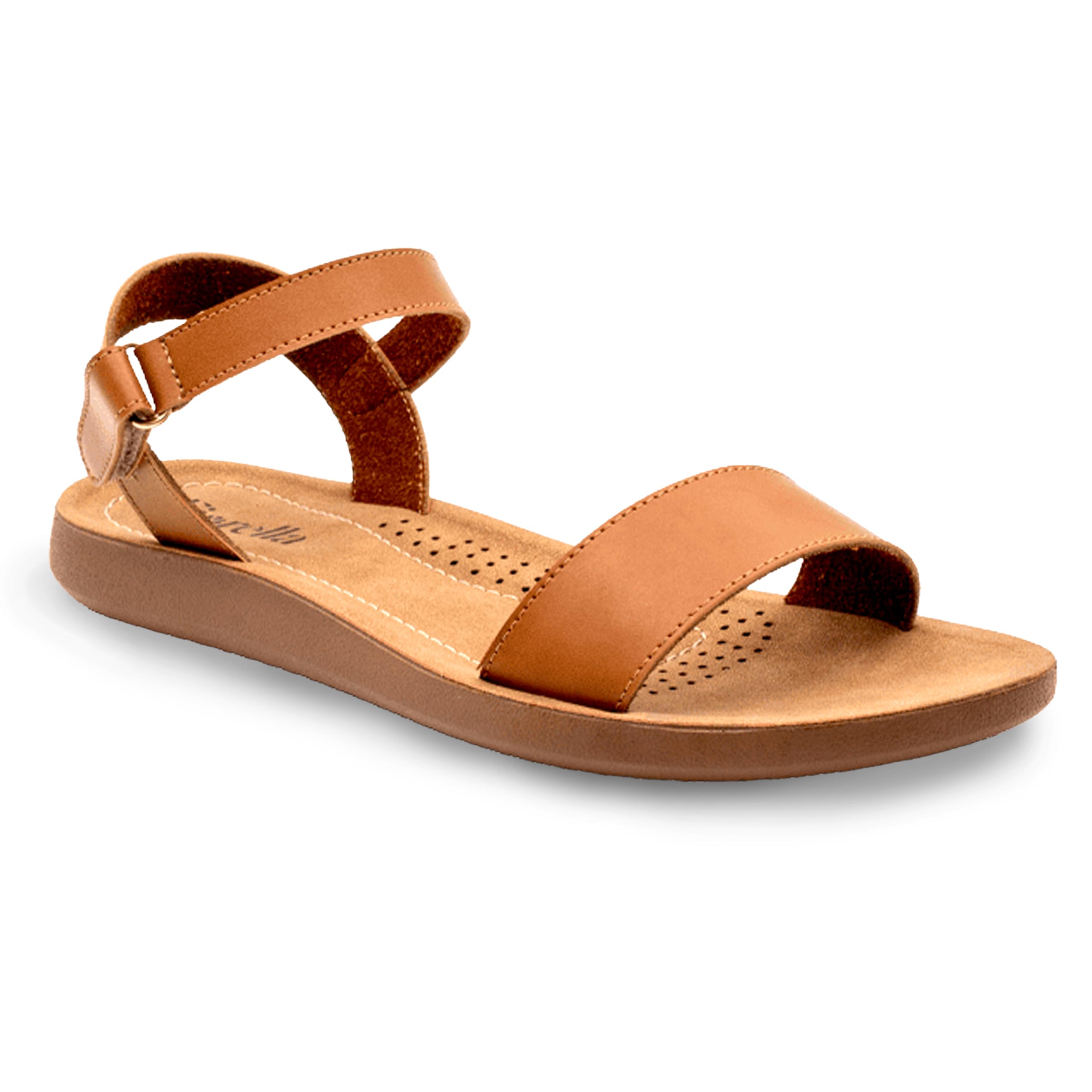 FIORELLA Sandals Women Womens Sandals Comfortable Flat Ankle-Strap Dress Shoes for Women | Lightweight Summer Shoes