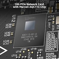 YuanLey 10G PCIe Hálózati Kártya Marvell AQC113 Vezérlővel, 10Gb Ethernet Adapter RJ45 Csatlakozóval, Windows 10/11 és Linux Kompatibilis 3