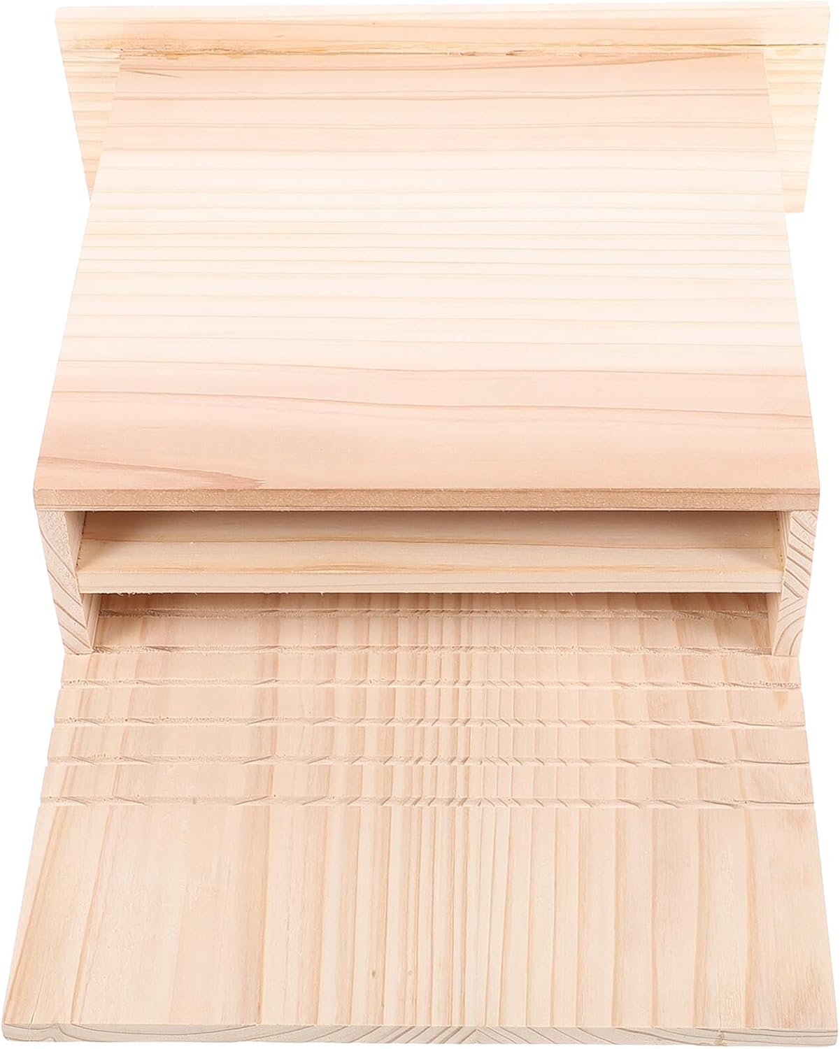 Kisangel Handmade Wooden Bat House Outdoor Bat Shelter for Garden Yard Pet Habitat Weather-Resistant Single Chamber Roosting Box
