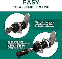 Vista 3 de Olympus Lock 5-Disc Tumbler Cam Lock Cascade Series 960 1-3/4" Cylinder Length, Matte Black Secure 5-Disc Tumbler Key System Key Lock for