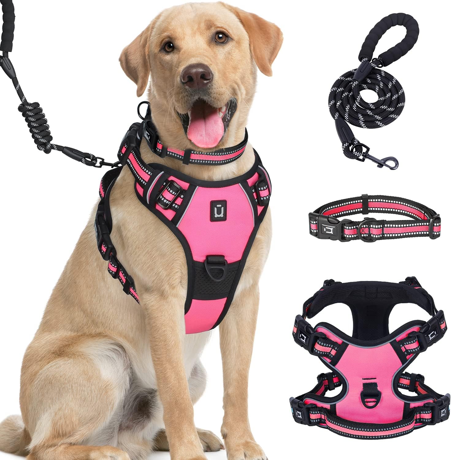Dog Harness Waldseemuller Dog Harnesses for Small Dogs No Pull Reflective Oxford Soft Vest 4 Buckles Dog Harness for Large Dogs No Pull Medium Size Dog Harness,Dog Harness for Medium Dogs No Pull