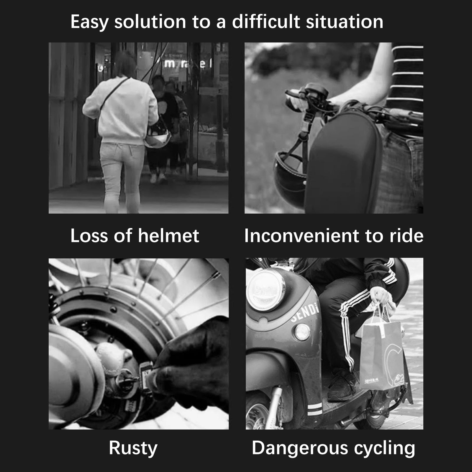 Blocco Per Casco Moto In Lega Alluminio - Kit Con 2 Chiavi Per Scooter, Bici E Skateboard - Foto 9