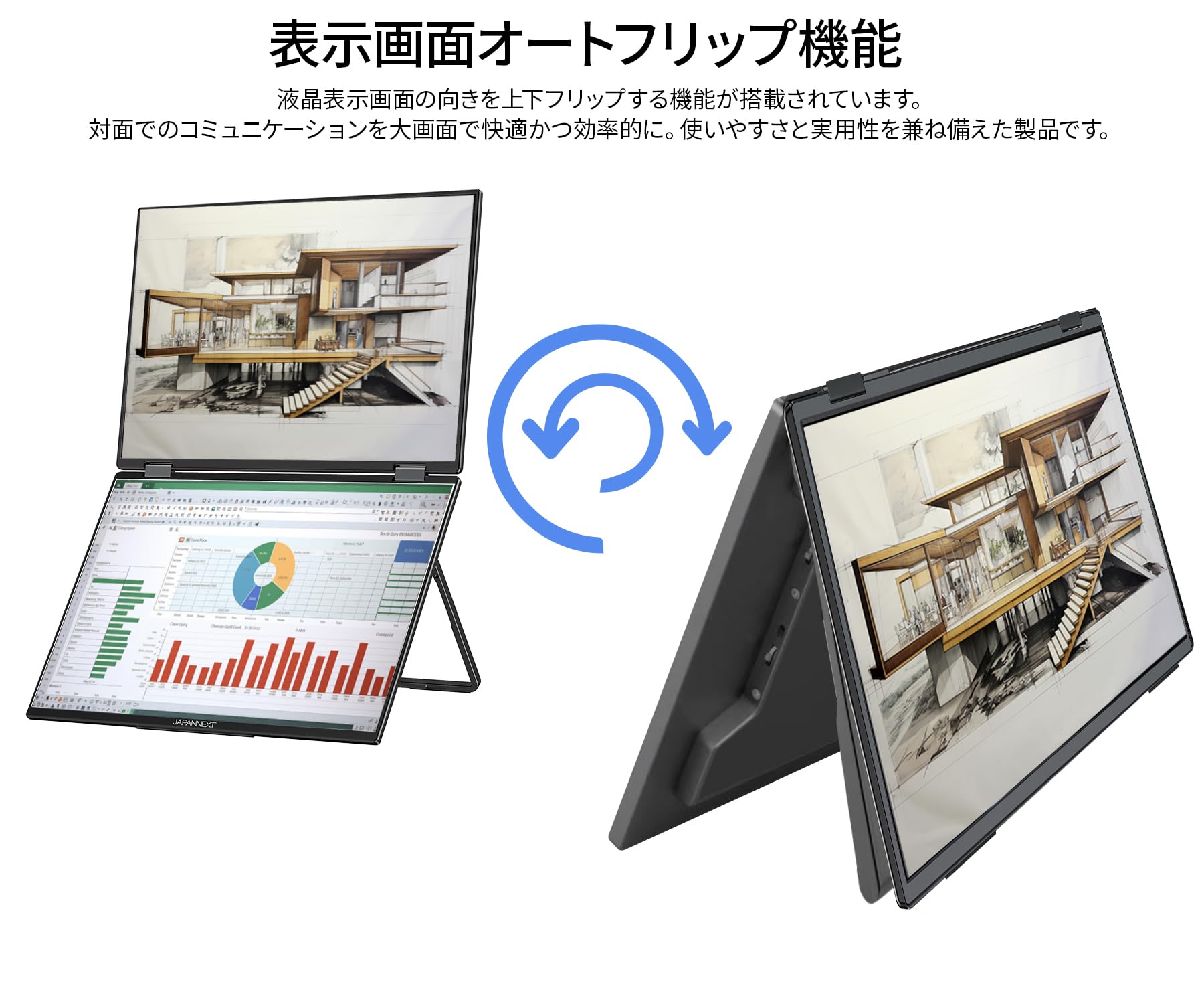 【週末限定セール】【匿名配送】デュアルモニター 14インチ IPS1080P JAPANNEXT 14インチ IPSパネルx2搭載 WUXGA(1920x1200)解像度 デュアル