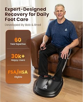BOB AND BRAD Lite Foot Massager FSA Eligible HSA, Shiatsu Foot Massager with Heat for Neuropathy & Plantar Fasciitis Relief, Electric Deep Kneading Feet Massager Machine, Birthday Gifts for Women Men