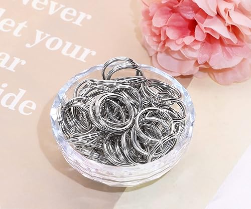 Miniatura 4 de Shapenty Llavero dividido de acero inoxidable con cierre de eslabones para la oficina en casa, organización de llaves, fabricación de joyas,